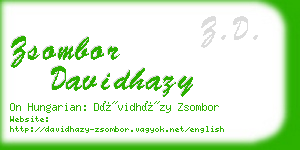 zsombor davidhazy business card